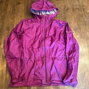 Columbia M Womens Lightweight Rain Windbreaker Jacket Coat Purple Travel